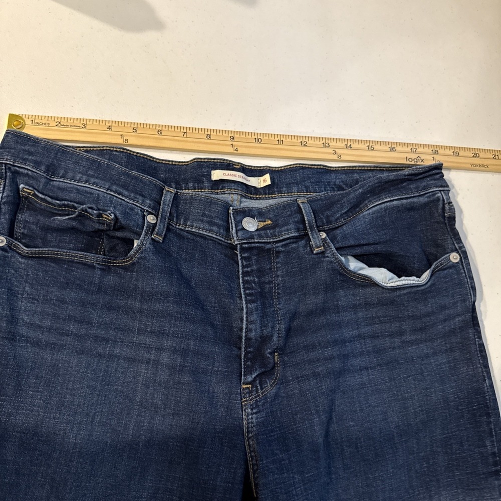 Levis 33X30 Size 16M Womens Classic Straight 5 Pocket Logo Tag Jeans - Picture 6 of 12